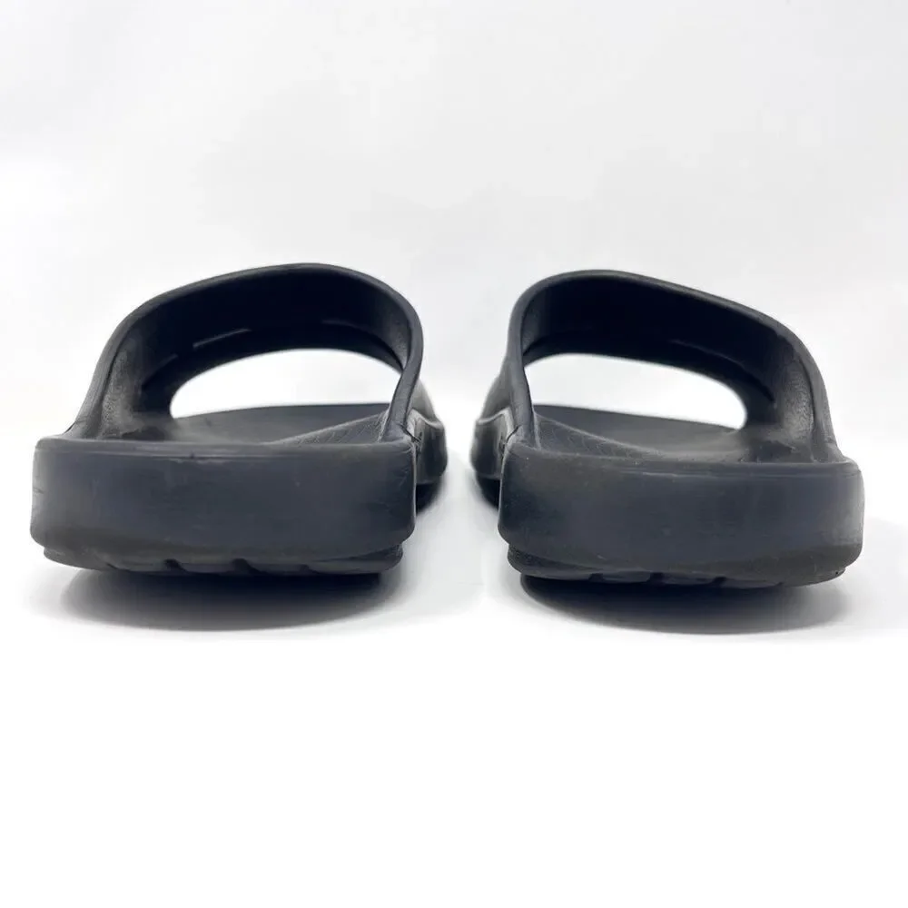 Oofos Ooahh Luxe Black Slide Recovery Comfort Sandals Size 10 Men's / 12 Women's